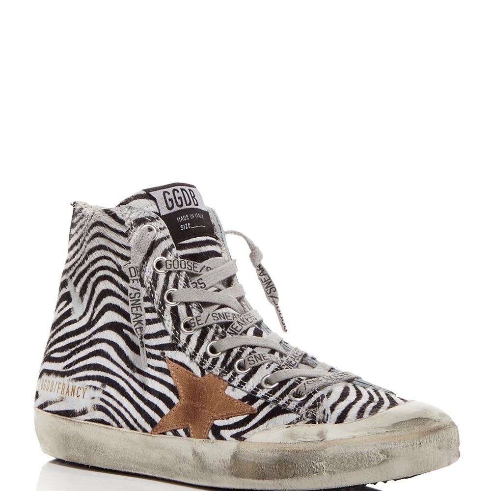 Golden Goose Francy Penstar High-Top Sneakers Zebra 39
